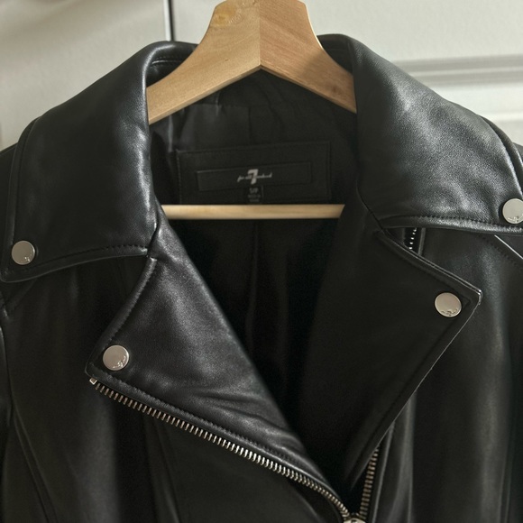 7 for all mankind Leather Jacket Size S - Picture 6 of 6